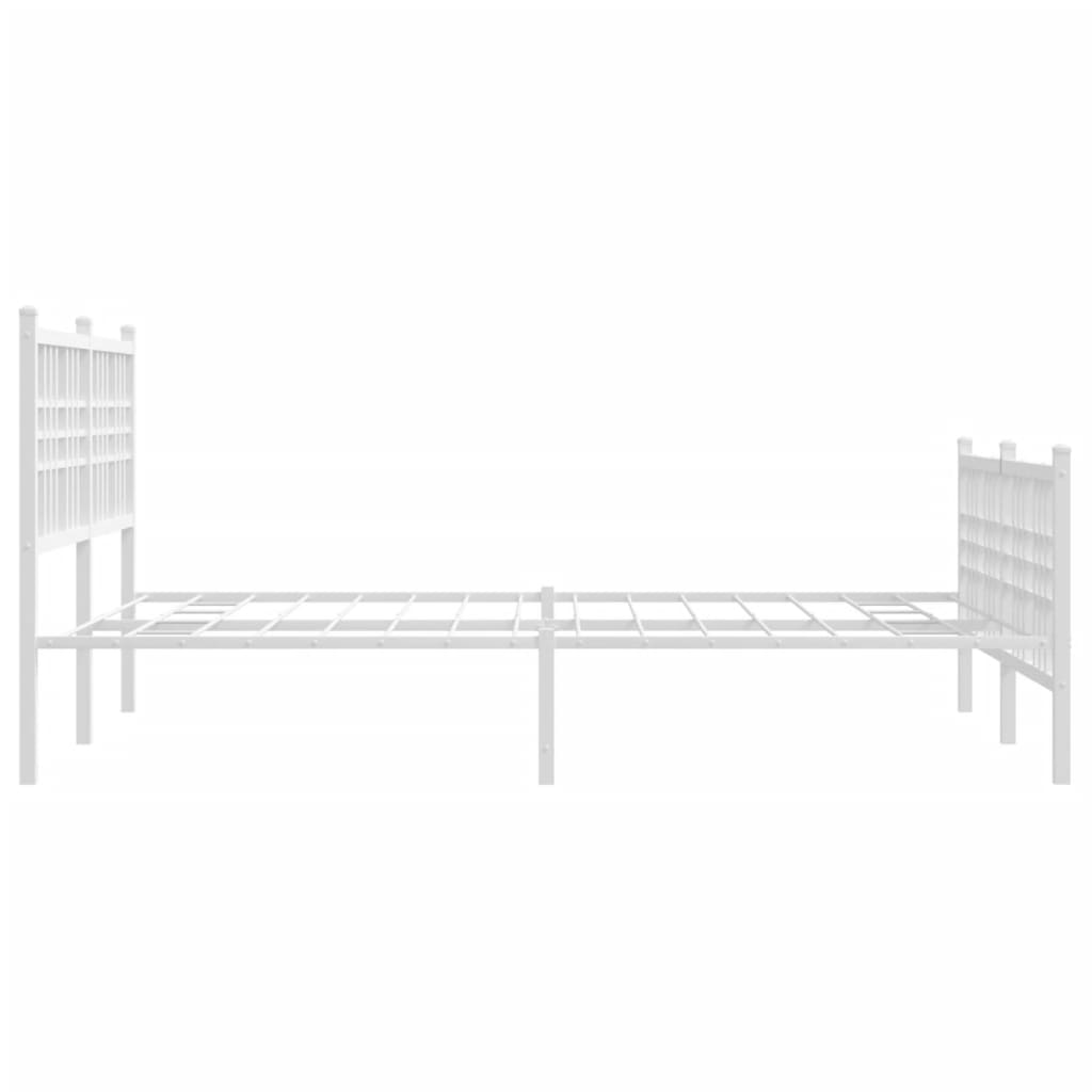 sengeramme med sengegavl og fodgærde 120x190 cm metal hvid