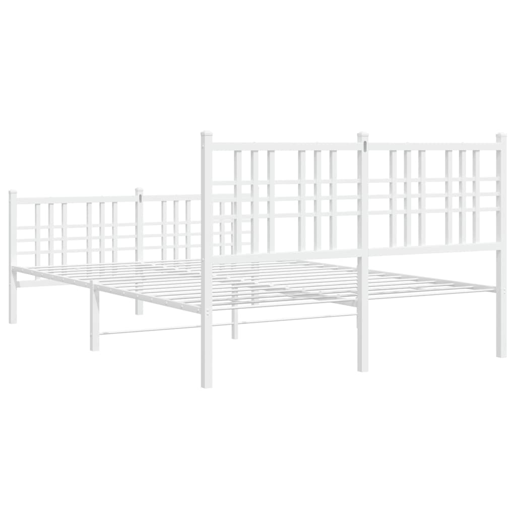 sengeramme med sengegavl og fodgærde 120x190 cm metal hvid