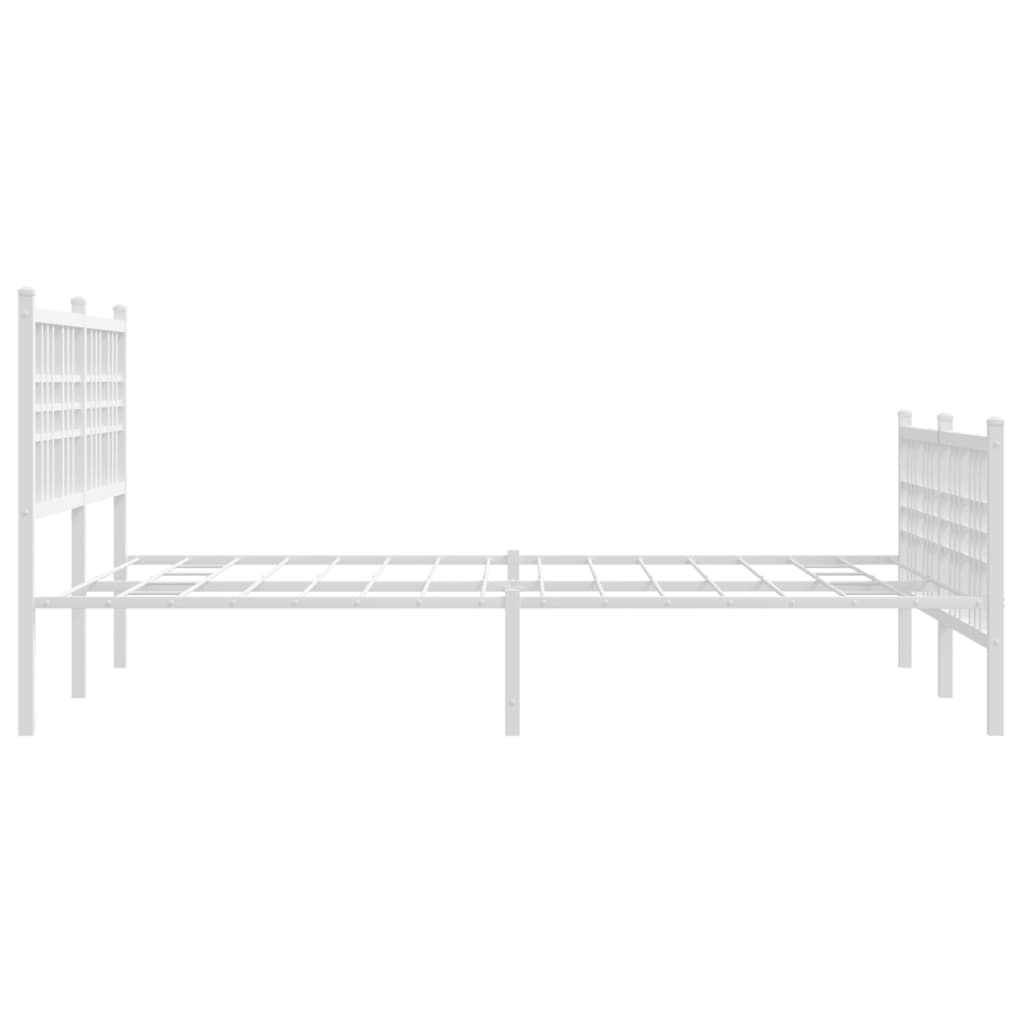 sengeramme med sengegavl og fodgærde 140x200 cm metal hvid