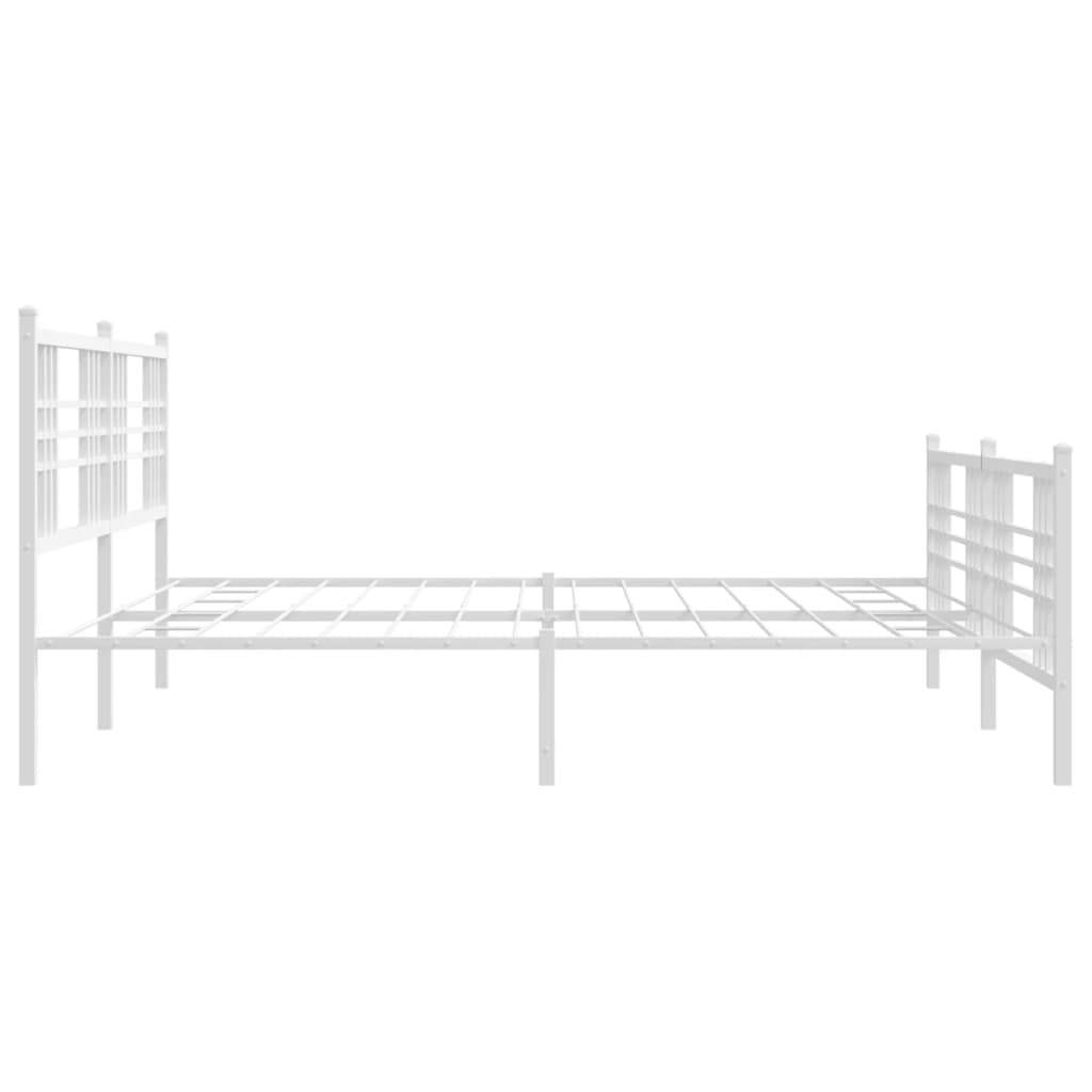 sengeramme med sengegavl og fodgærde 180x200 cm metal hvid
