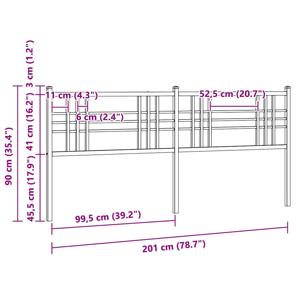 udskiftningsgavl 200 cm metal hvid