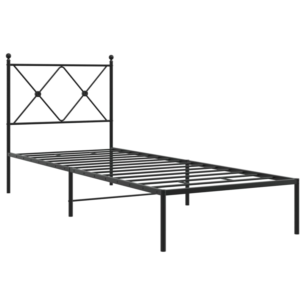 sengeramme med sengegavl 75x190 cm metal sort