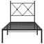sengeramme med sengegavl 75x190 cm metal sort