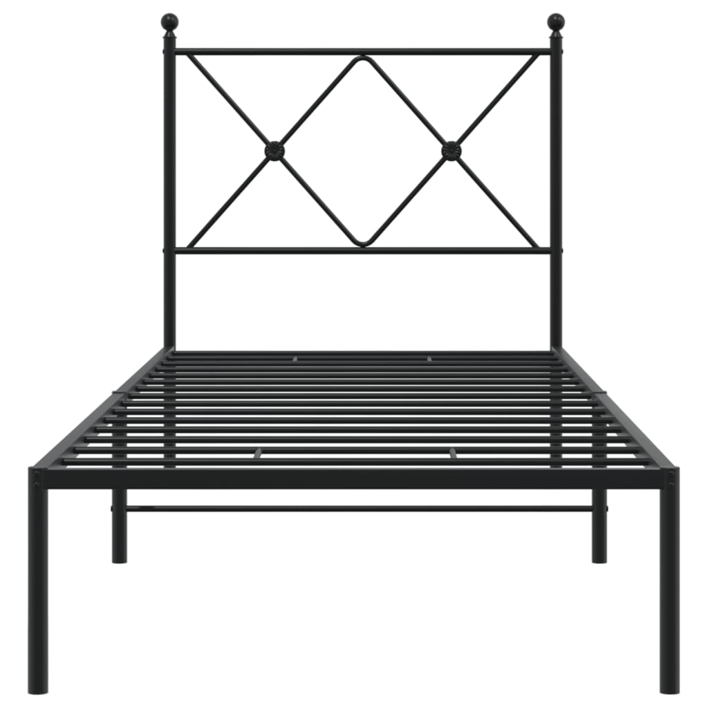 sengeramme med sengegavl 75x190 cm metal sort