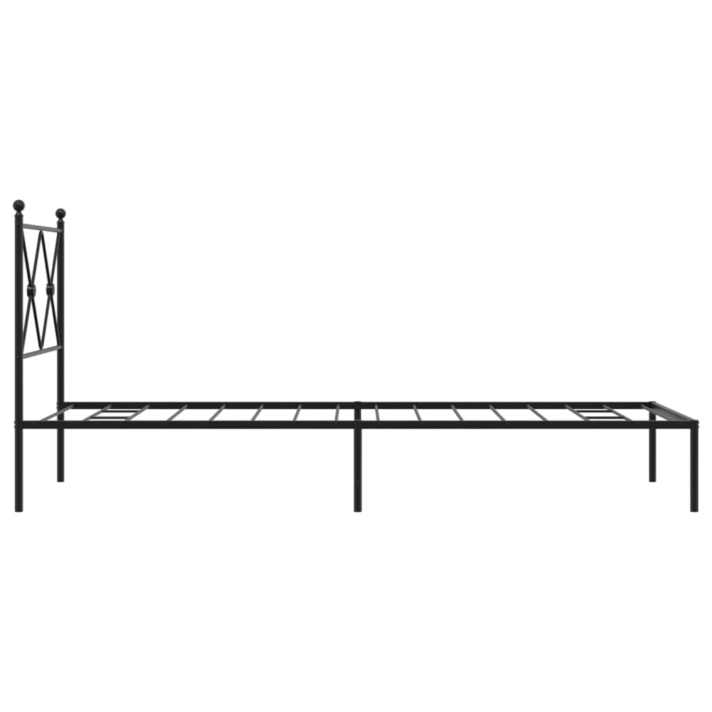 sengeramme med sengegavl 75x190 cm metal sort