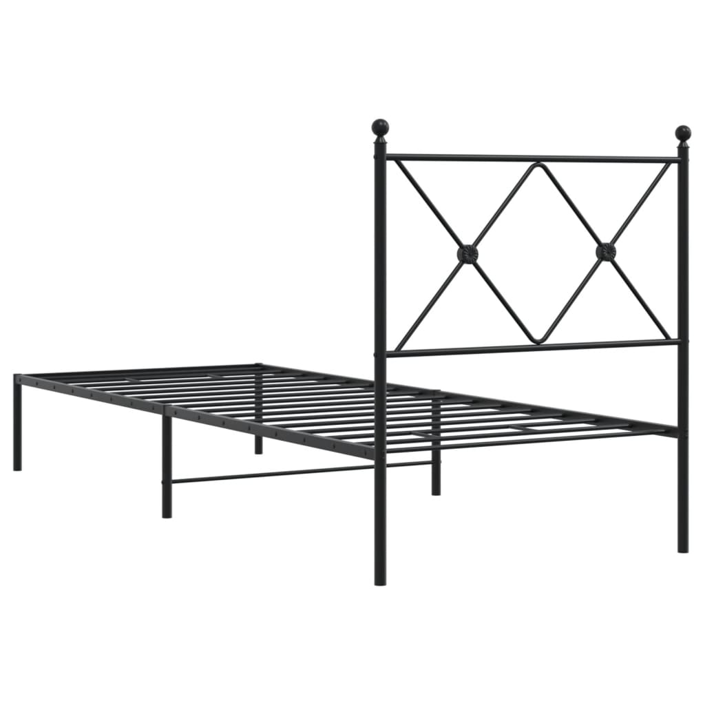 sengeramme med sengegavl 75x190 cm metal sort