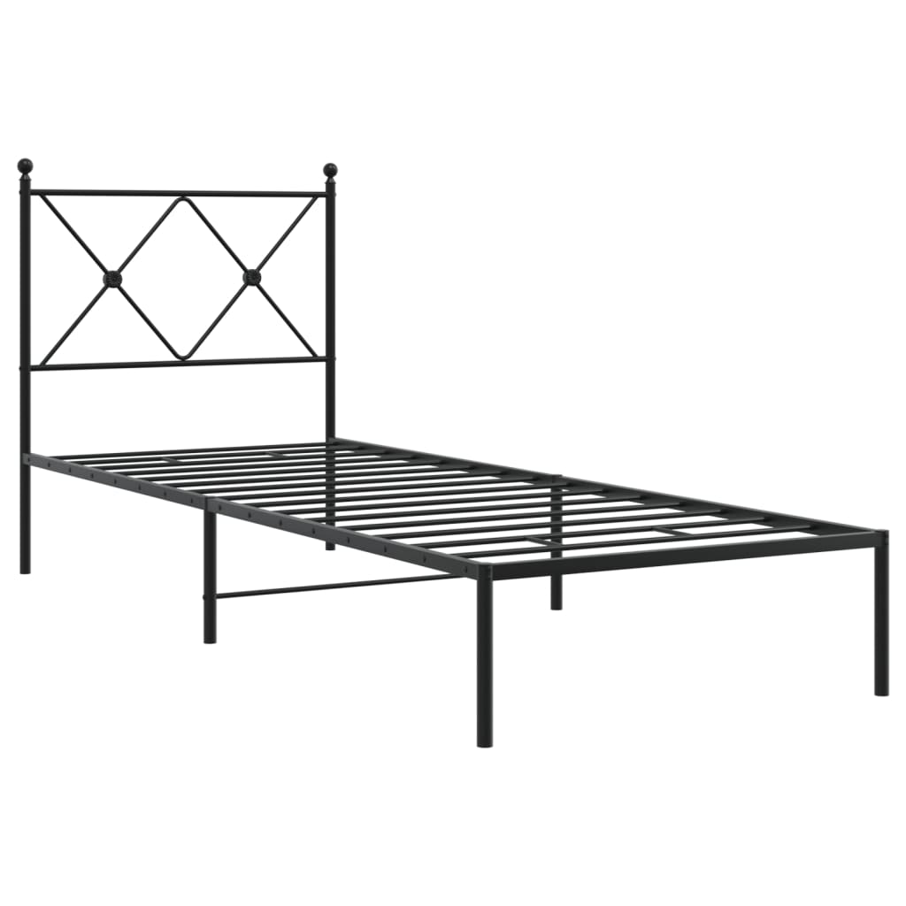 sengeramme med sengegavl 80x200 cm metal sort
