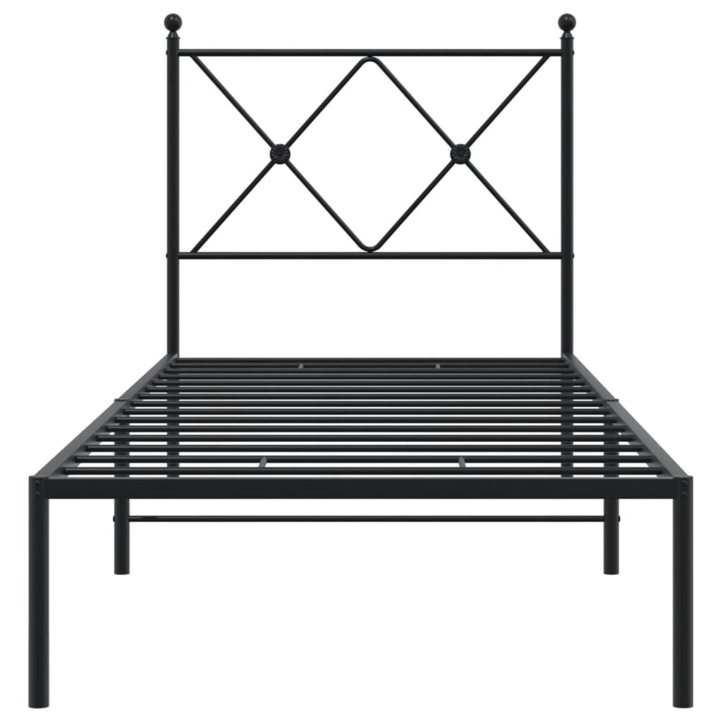 sengeramme med sengegavl 80x200 cm metal sort