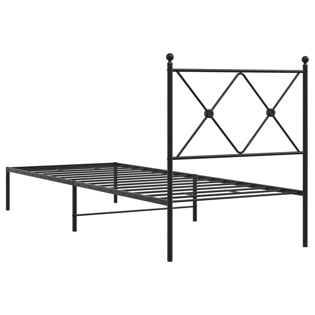 sengeramme med sengegavl 80x200 cm metal sort