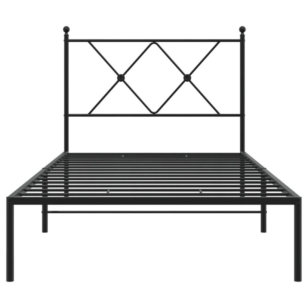 sengeramme med sengegavl 90x190 cm metal sort