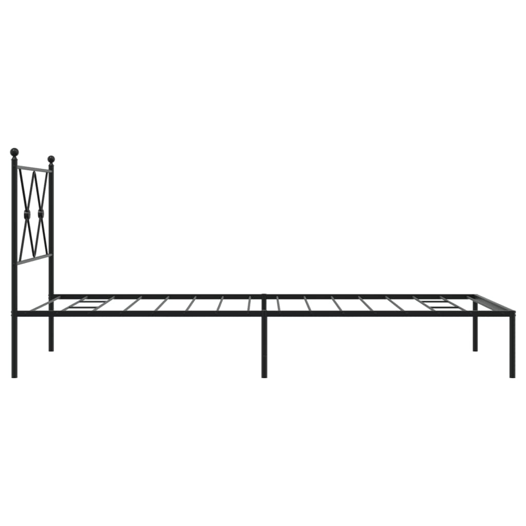sengeramme med sengegavl 90x190 cm metal sort