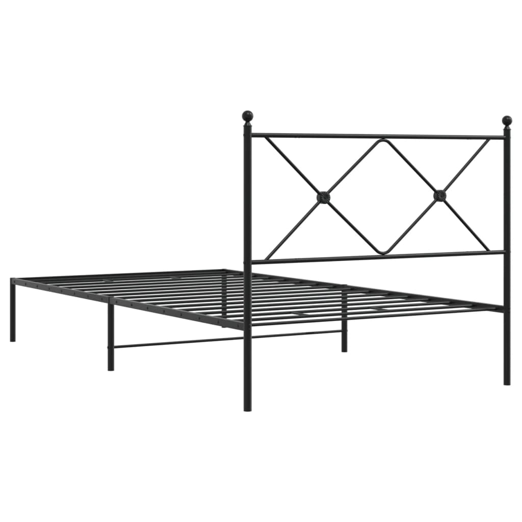 sengeramme med sengegavl 100x190 cm metal sort