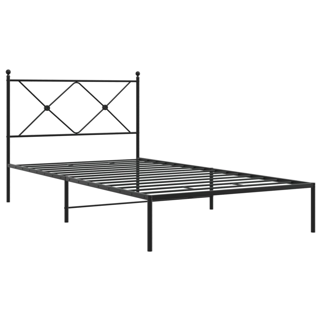 sengeramme med sengegavl 100x200 cm metal sort