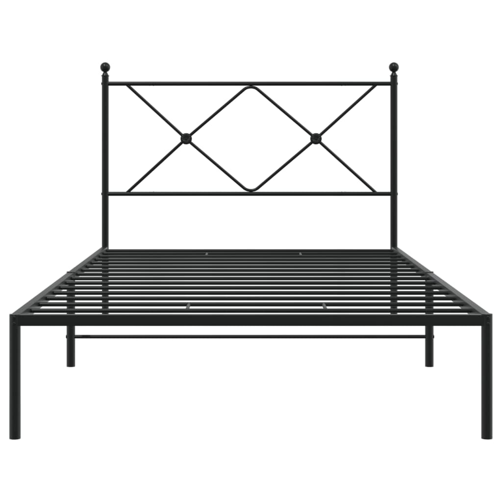 sengeramme med sengegavl 100x200 cm metal sort