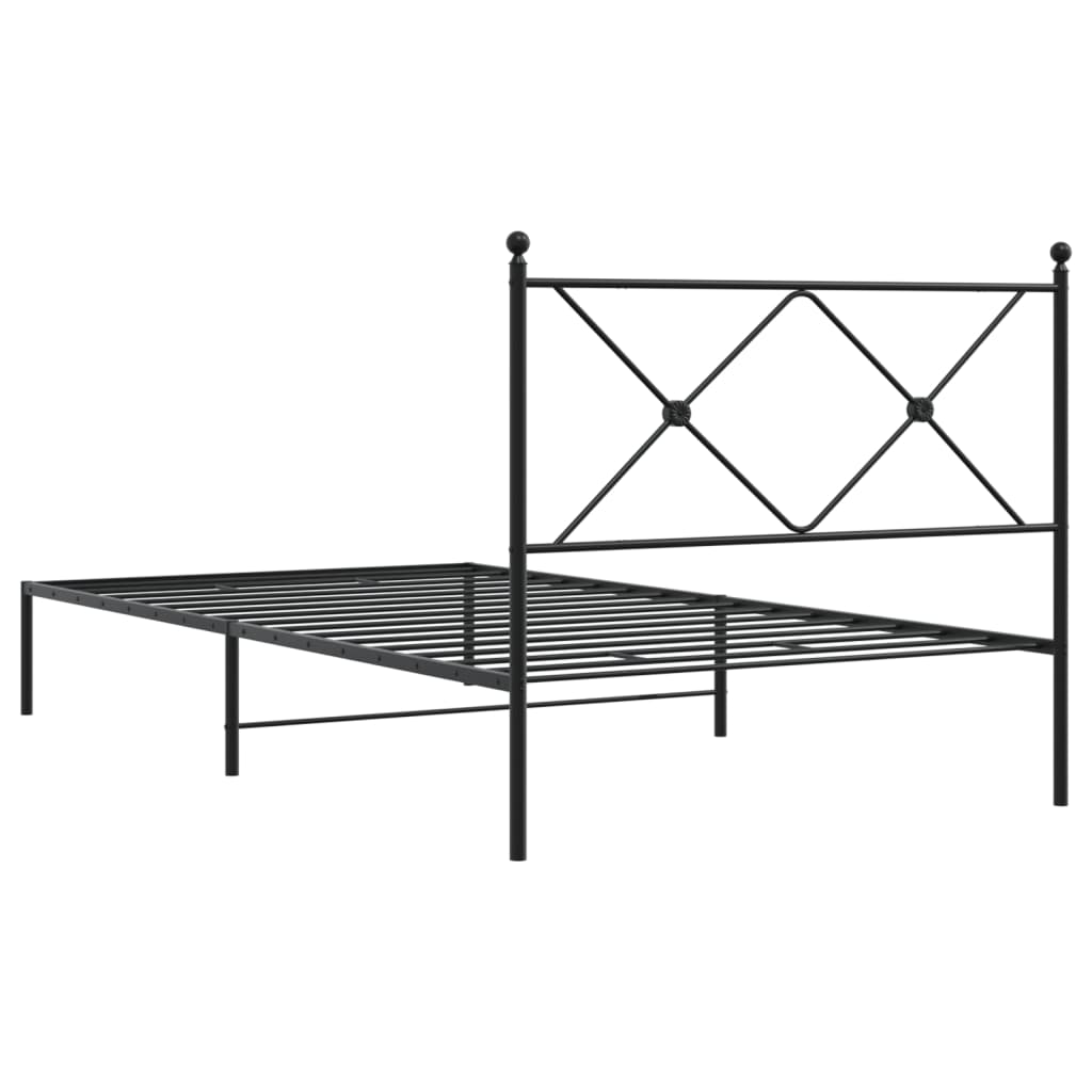 sengeramme med sengegavl 107x203 cm metal sort