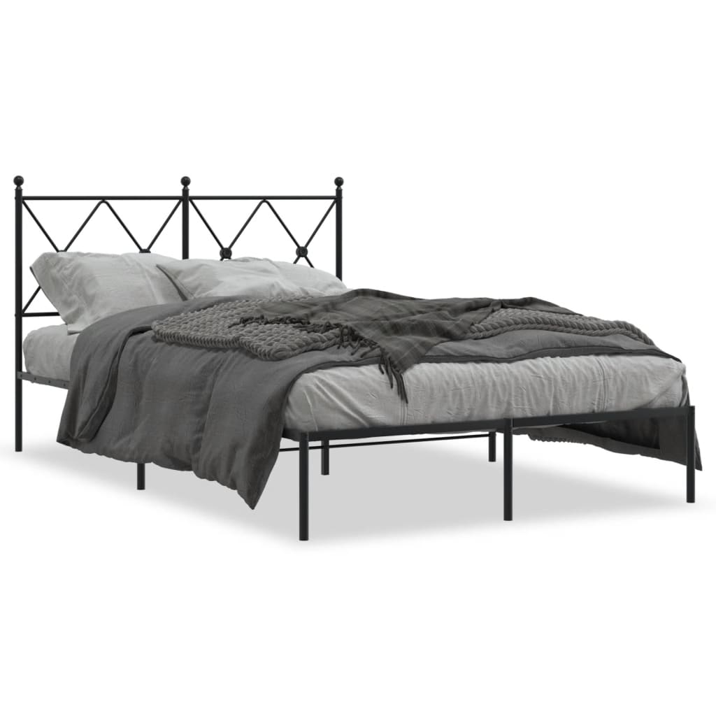 sengeramme med sengegavl 120x190 cm metal sort