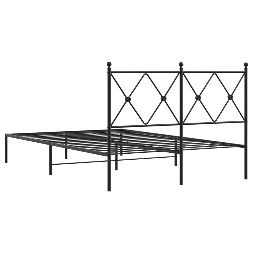 sengeramme med sengegavl 120x190 cm metal sort