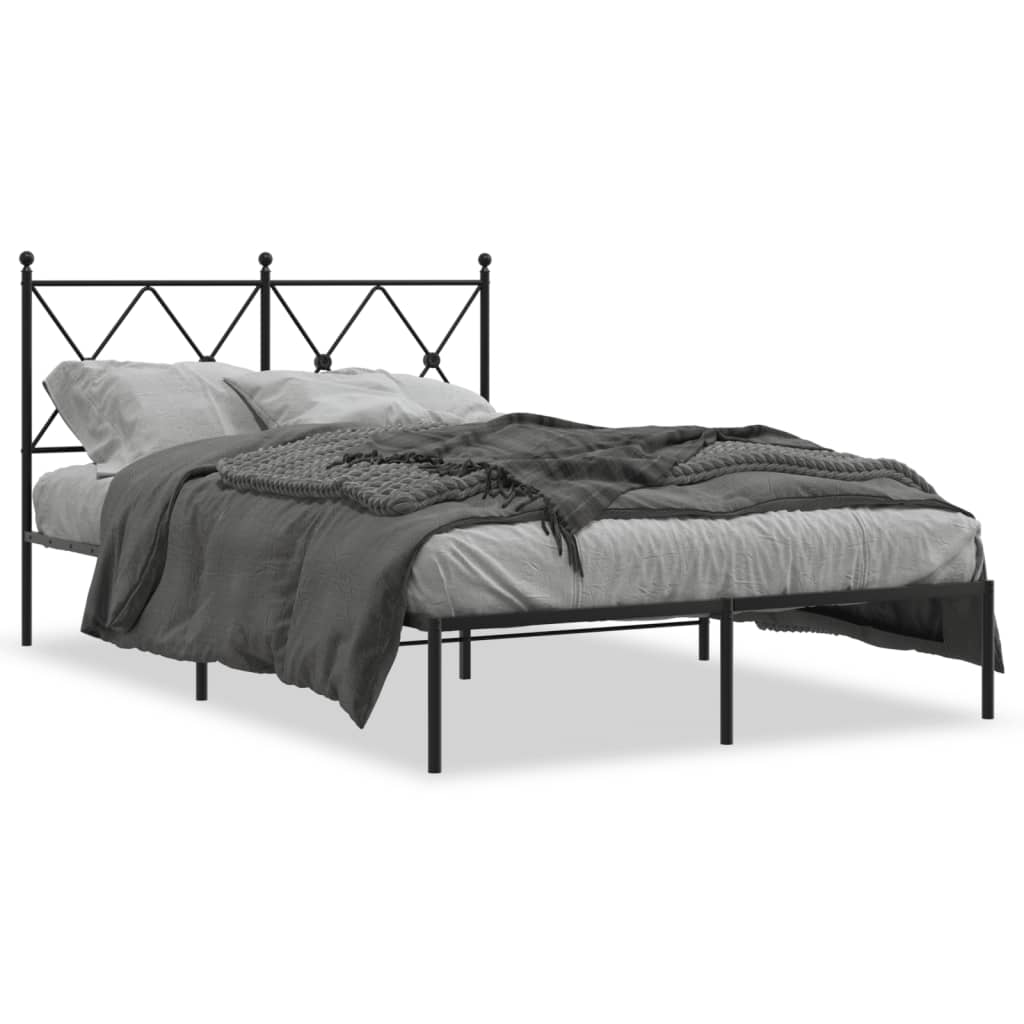 sengeramme med sengegavl 120x200 cm metal sort