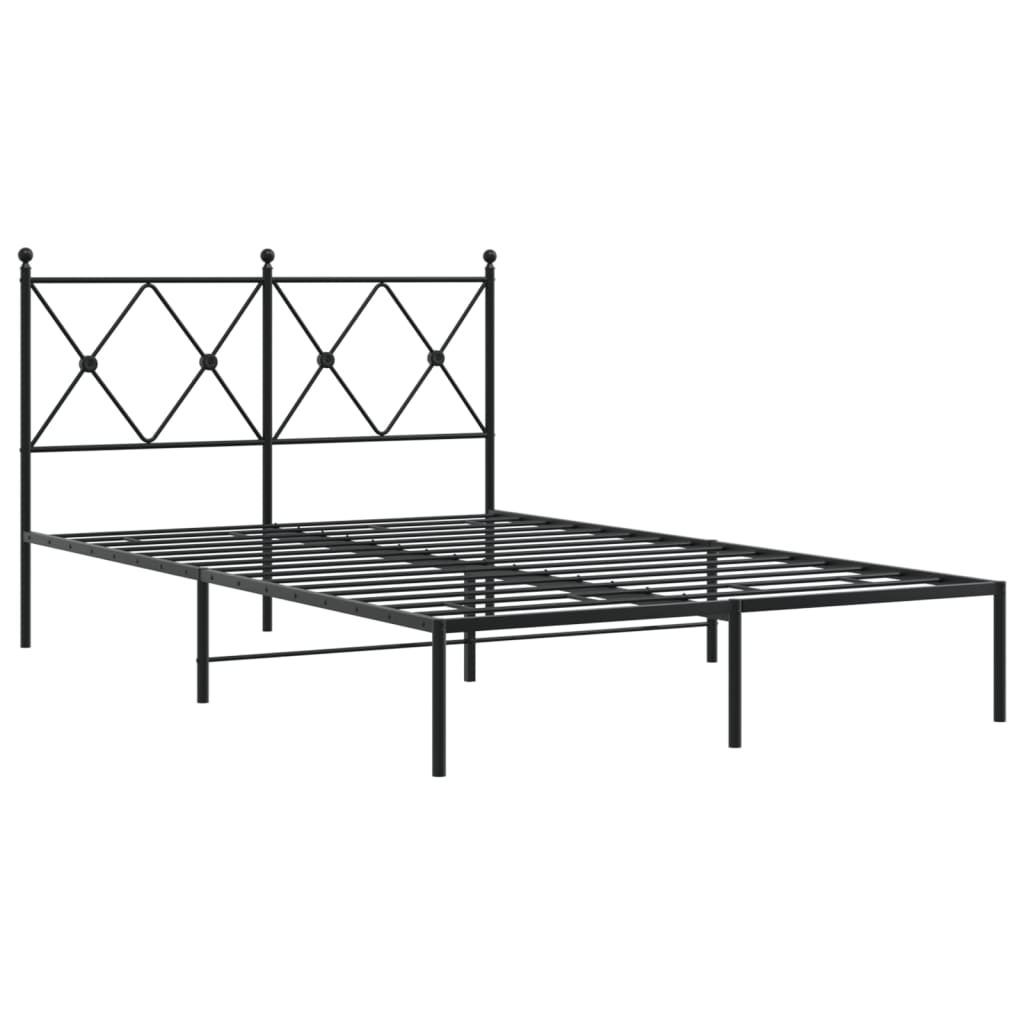 sengeramme med sengegavl 120x200 cm metal sort