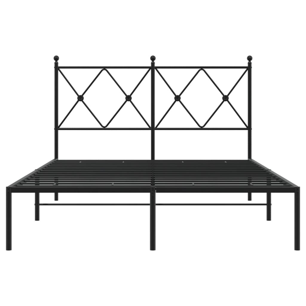 sengeramme med sengegavl 120x200 cm metal sort