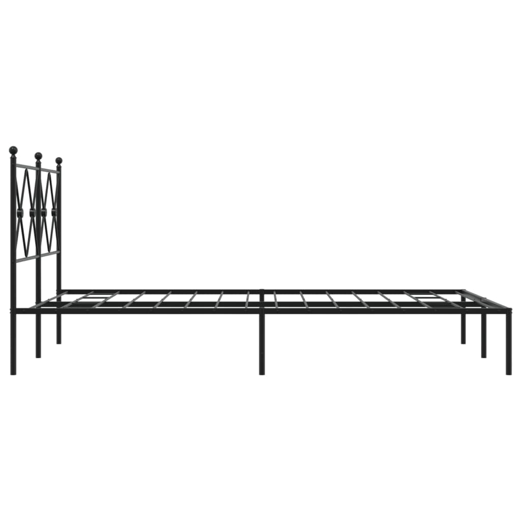 sengeramme med sengegavl 120x200 cm metal sort