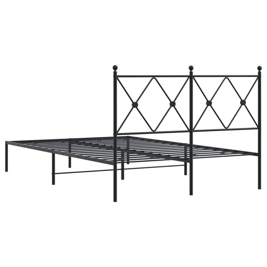 sengeramme med sengegavl 120x200 cm metal sort