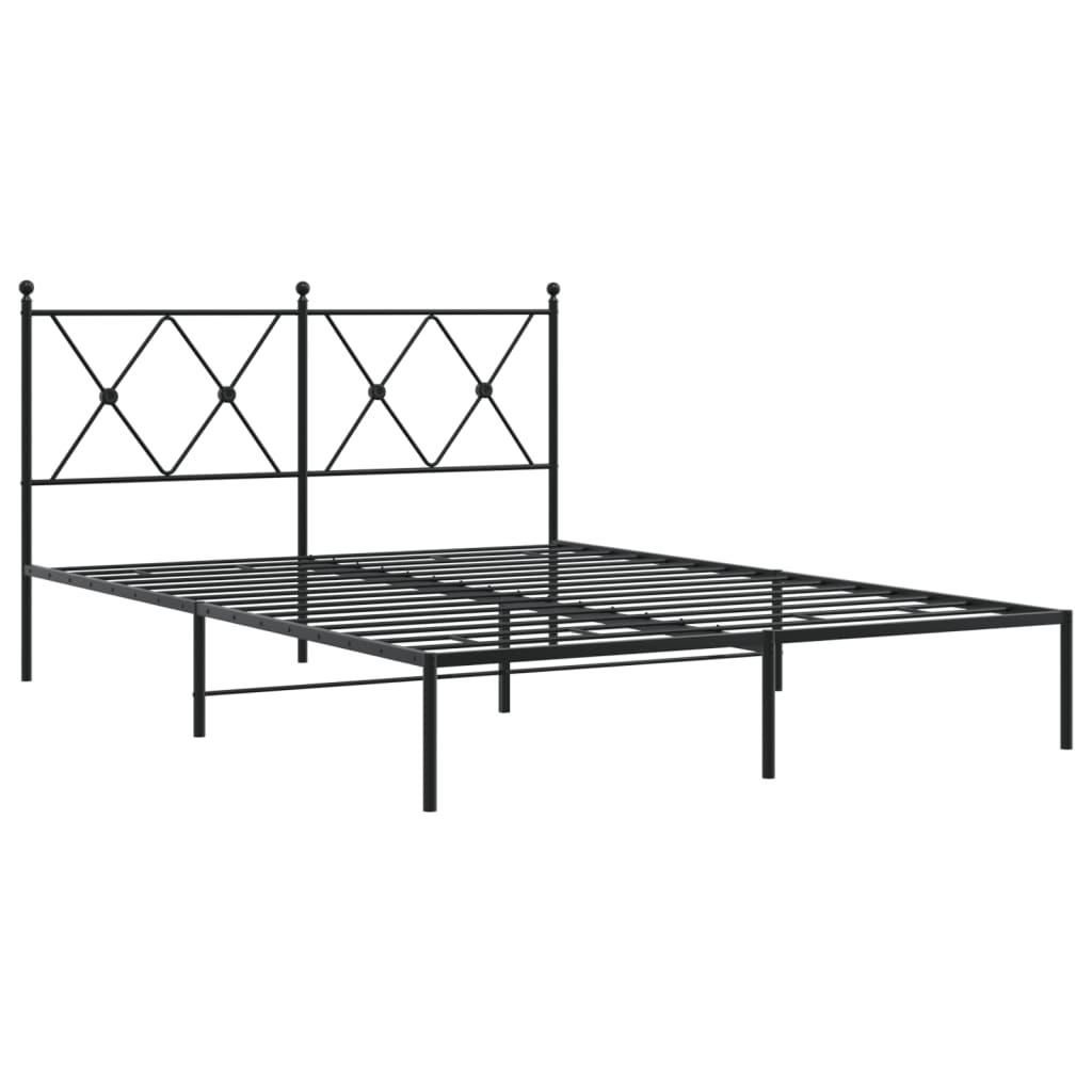 sengeramme med sengegavl 135x190 cm metal sort