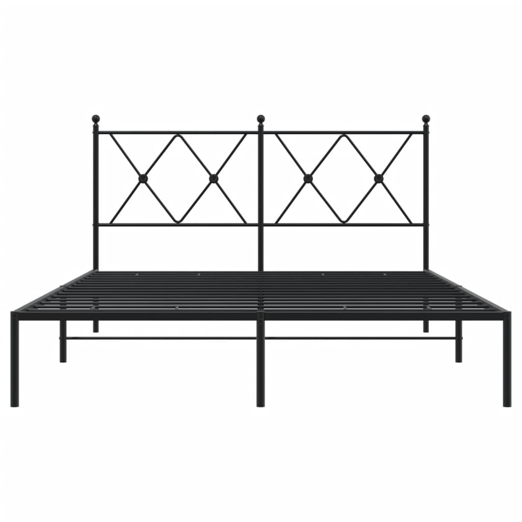 sengeramme med sengegavl 135x190 cm metal sort