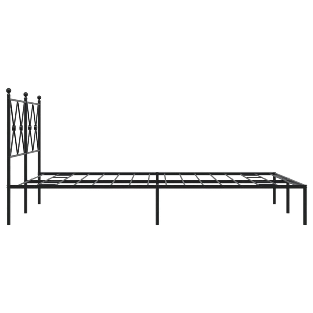 sengeramme med sengegavl 135x190 cm metal sort
