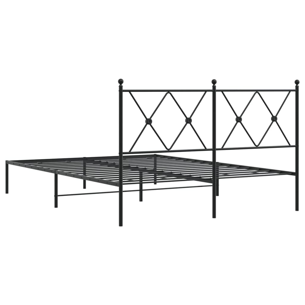 sengeramme med sengegavl 135x190 cm metal sort