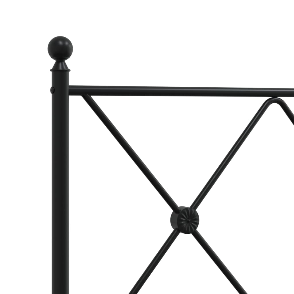 sengeramme med sengegavl 135x190 cm metal sort