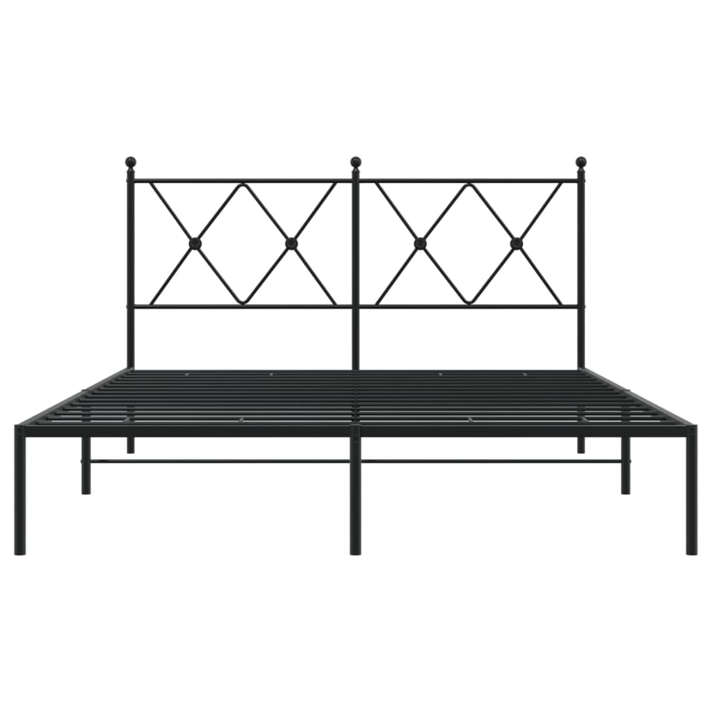 sengeramme med sengegavl 140x190 cm metal sort