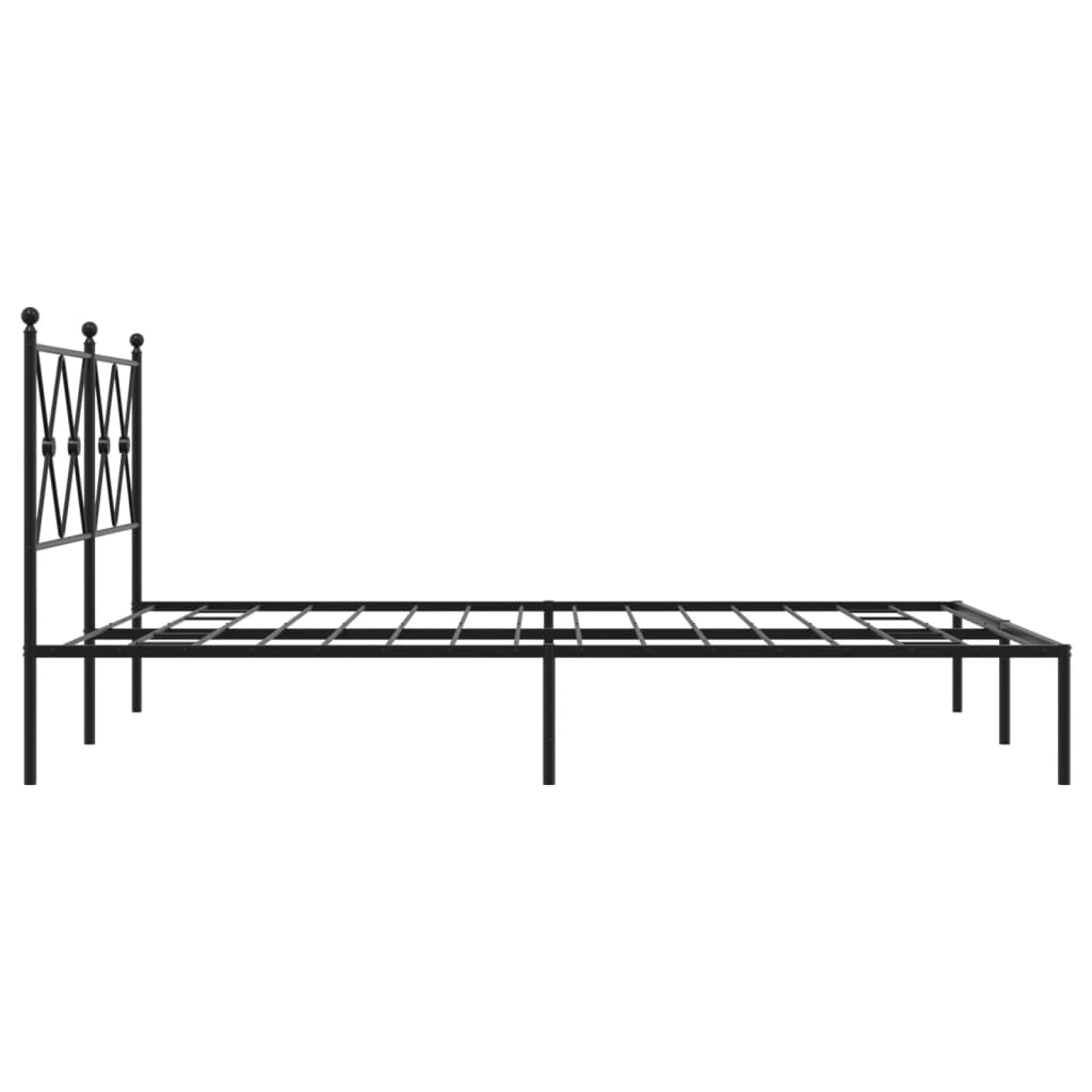 sengeramme med sengegavl 140x190 cm metal sort