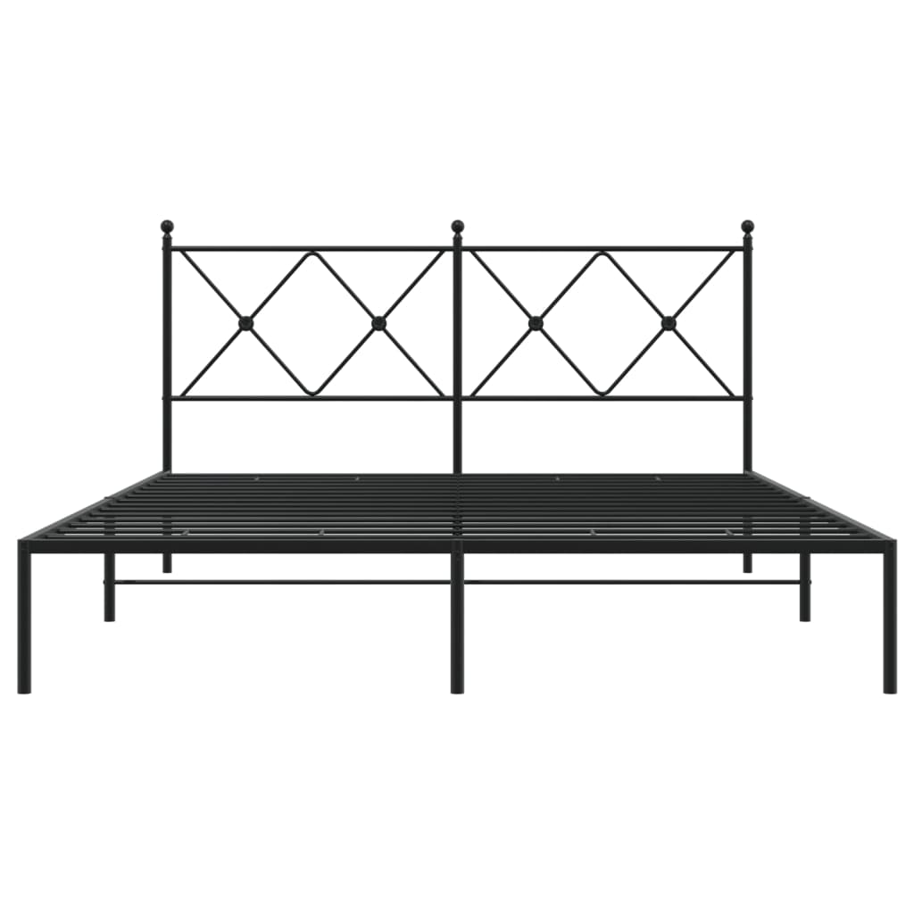 sengeramme med sengegavl 160x200 cm metal sort