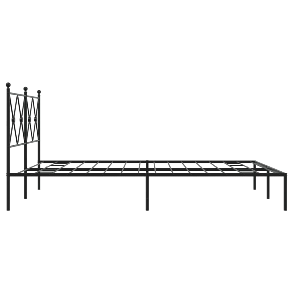 sengeramme med sengegavl 160x200 cm metal sort