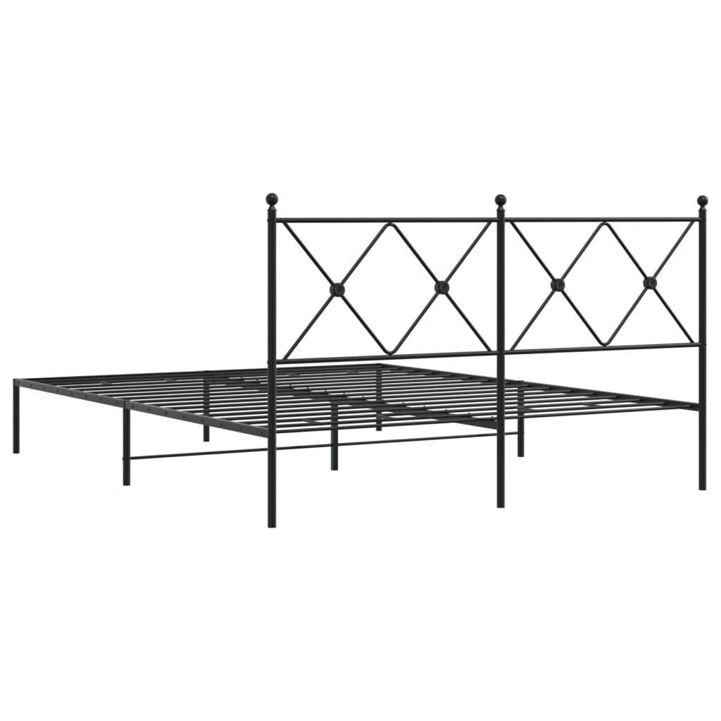 sengeramme med sengegavl 160x200 cm metal sort