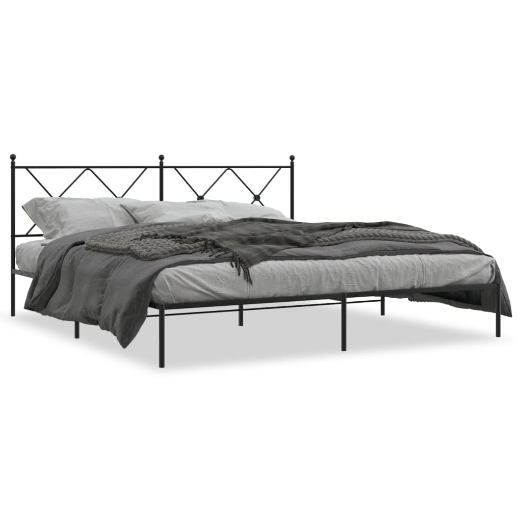 sengeramme med sengegavl 183x213 cm metal sort