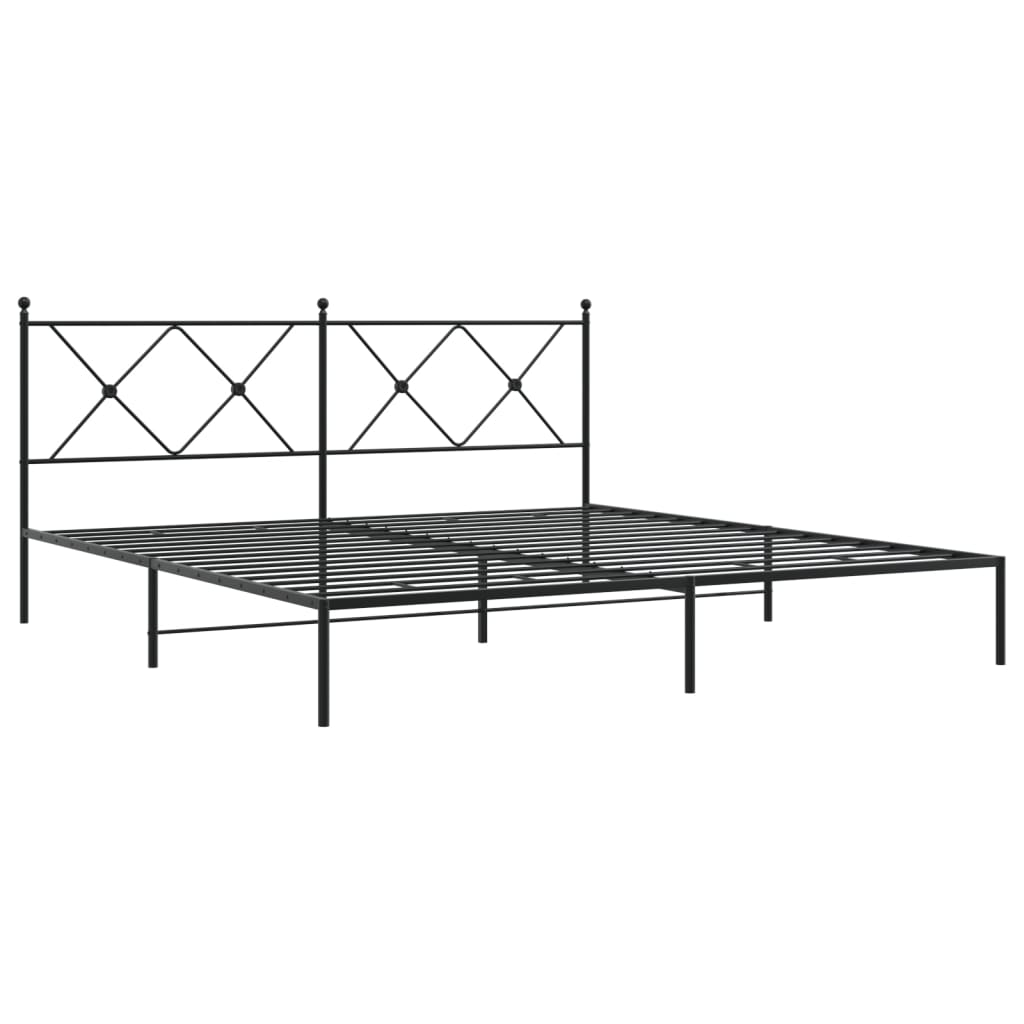 sengeramme med sengegavl 183x213 cm metal sort