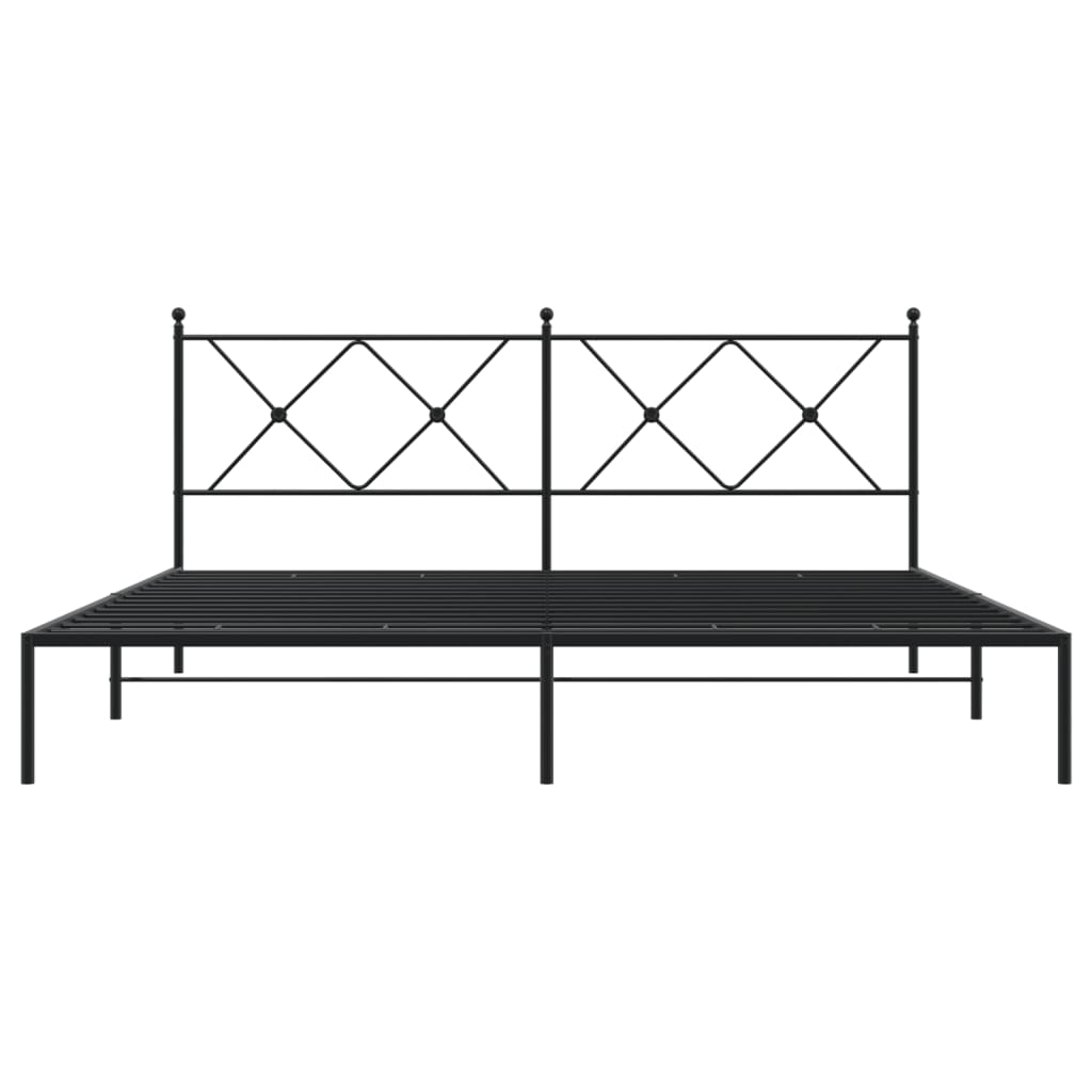 sengeramme med sengegavl 183x213 cm metal sort