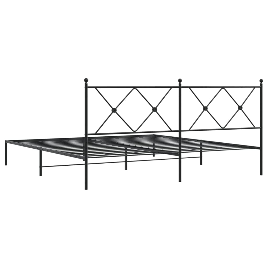 sengeramme med sengegavl 183x213 cm metal sort