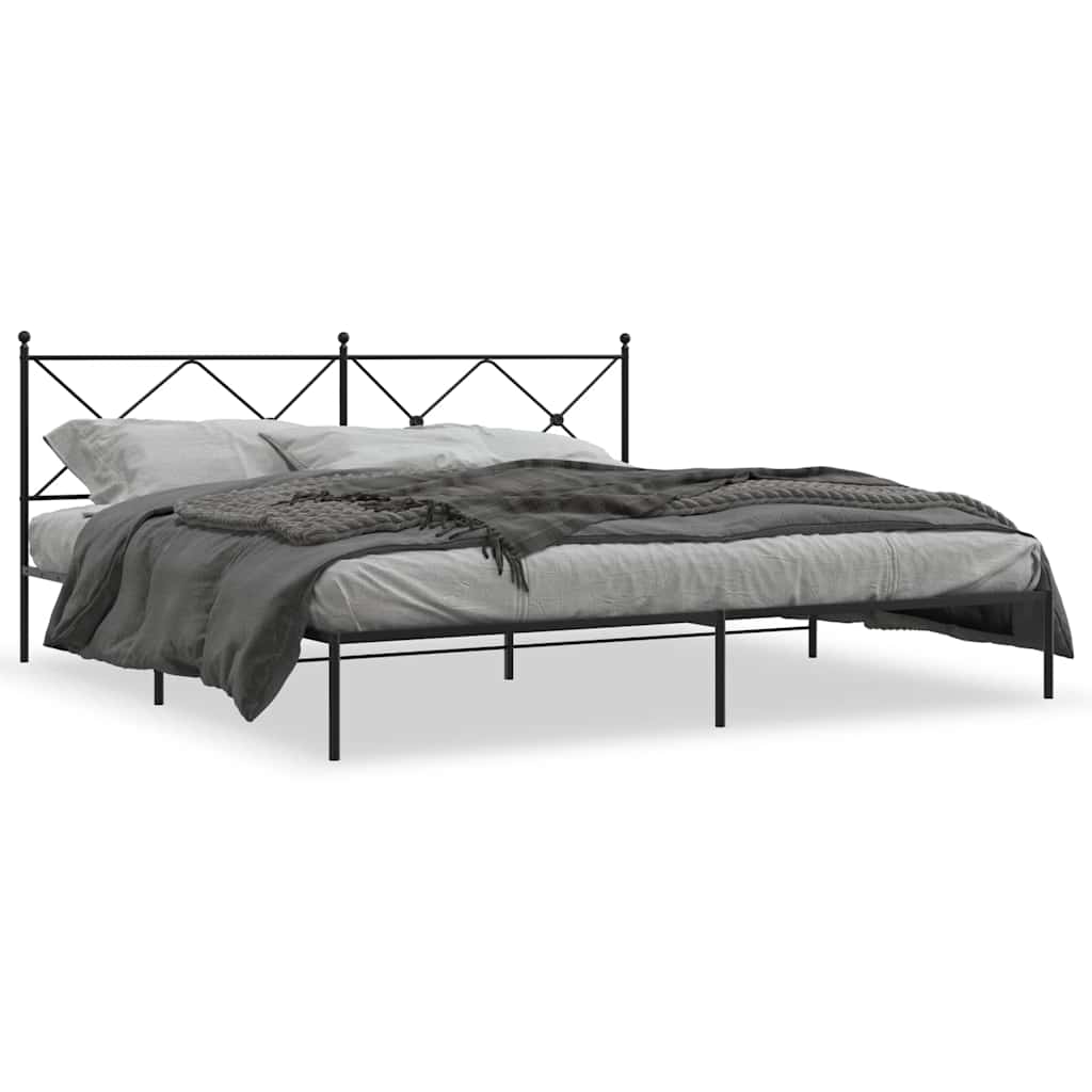 sengeramme med sengegavl 193x203 cm metal sort