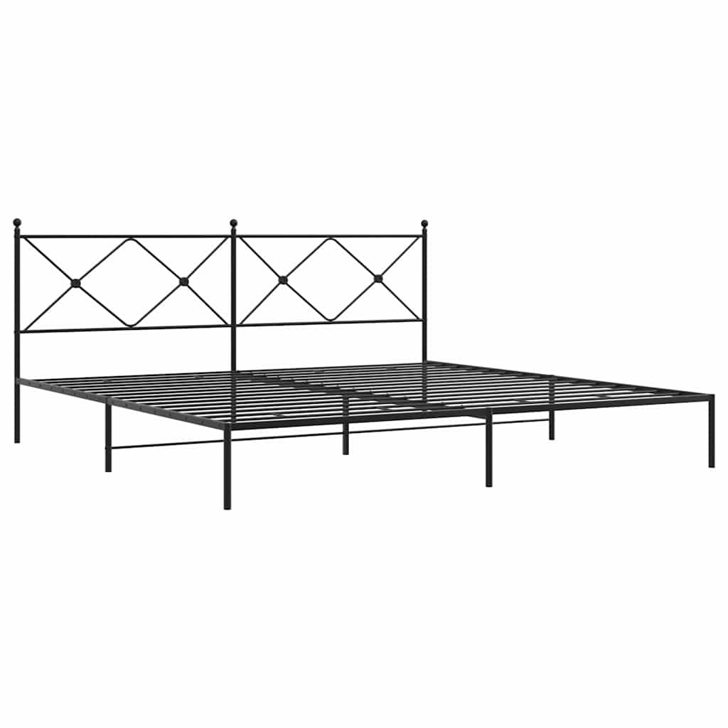 sengeramme med sengegavl 193x203 cm metal sort