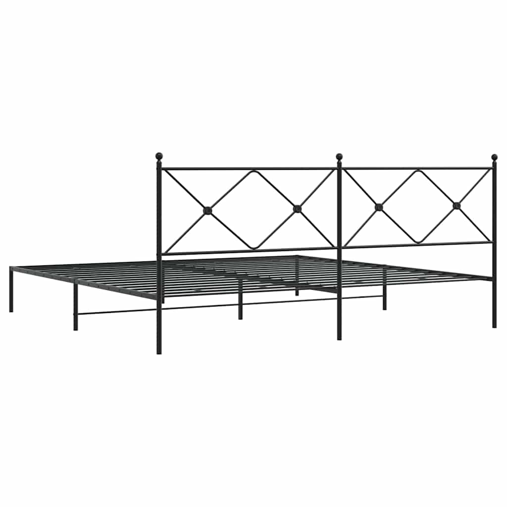 sengeramme med sengegavl 193x203 cm metal sort