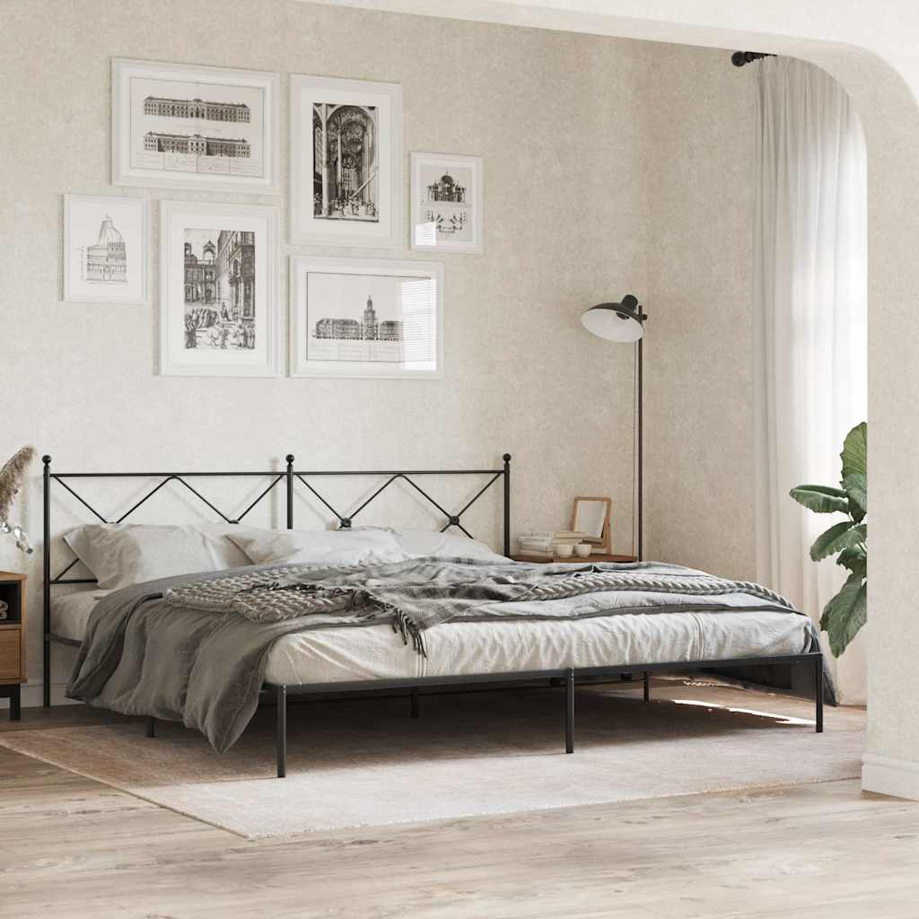 sengeramme med sengegavl 193x203 cm metal sort