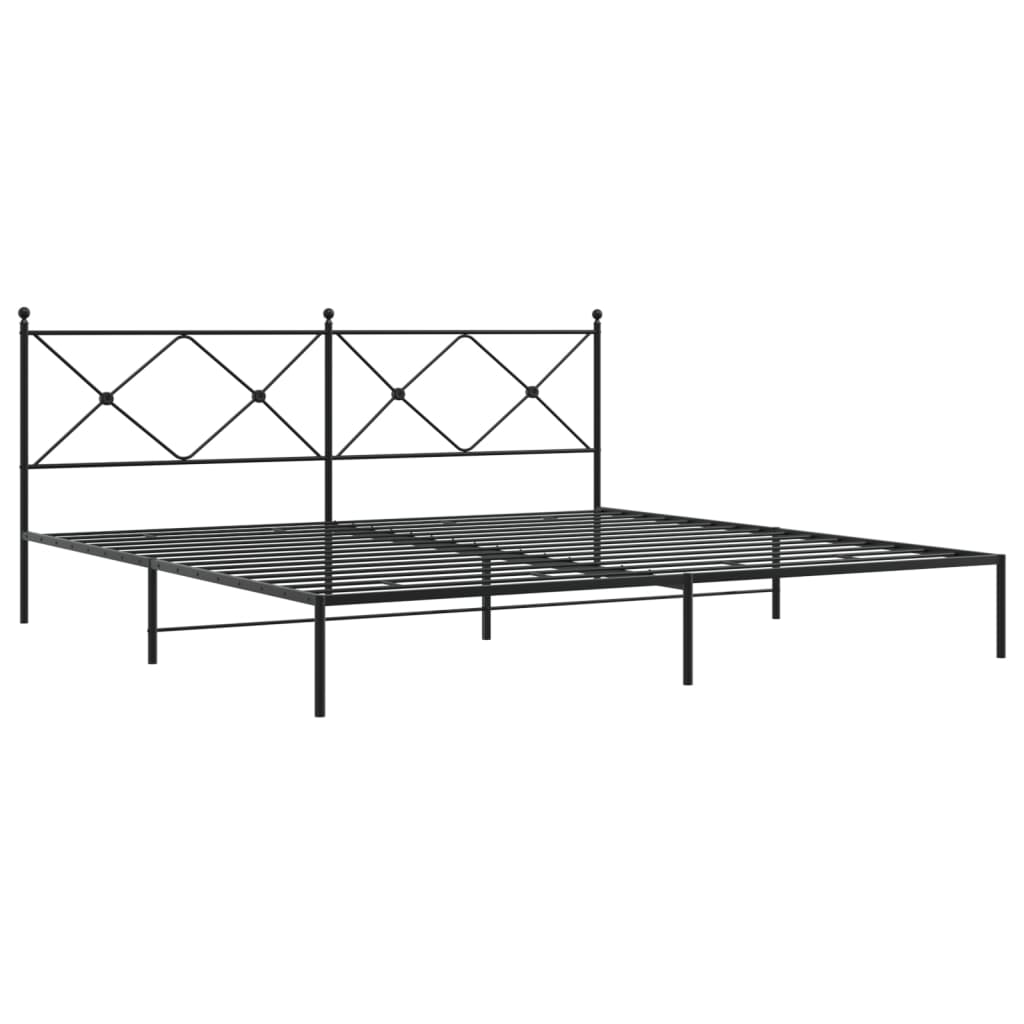 sengeramme med sengegavl 200x200 cm metal sort