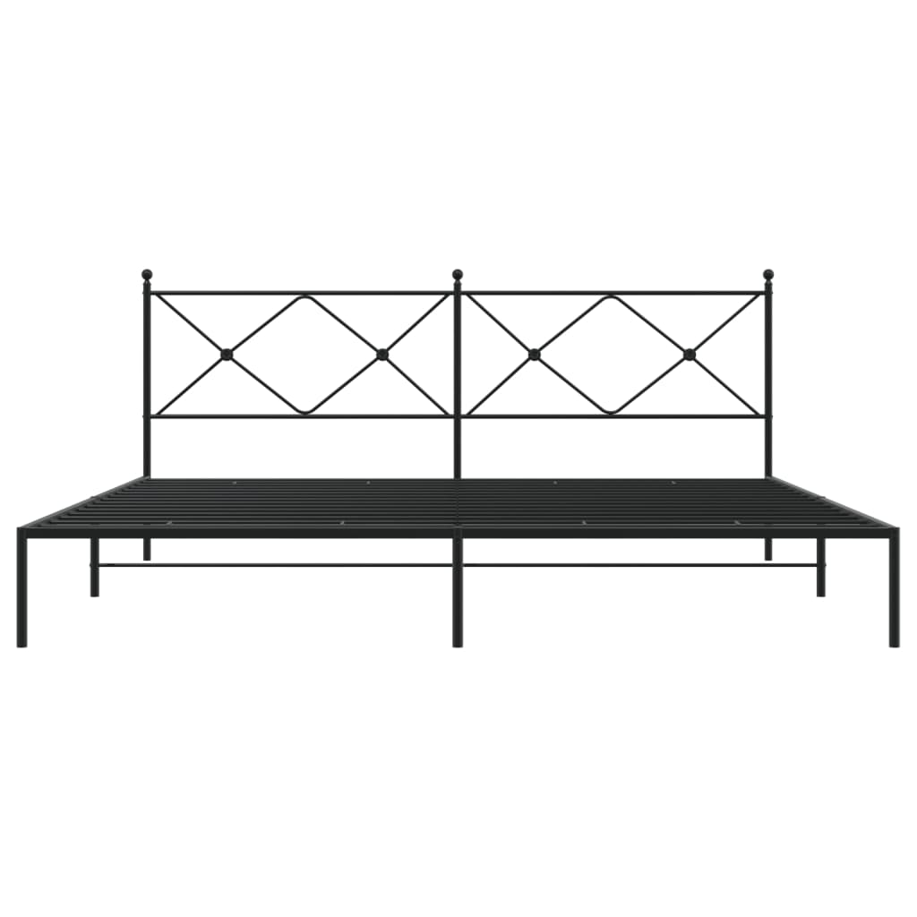 sengeramme med sengegavl 200x200 cm metal sort