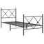 sengeramme med sengegavl og fodgærde 75x190 cm metal sort