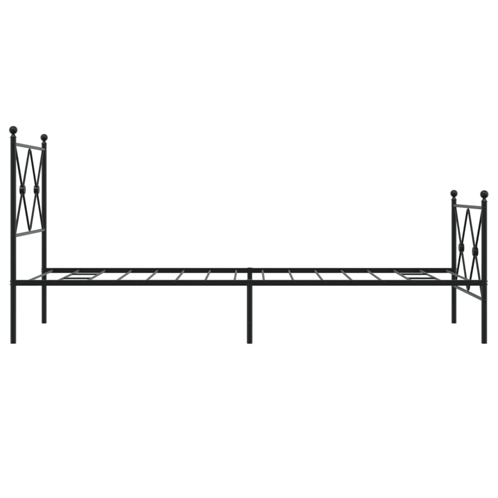 sengeramme med sengegavl og fodgærde 80x200 cm metal sort
