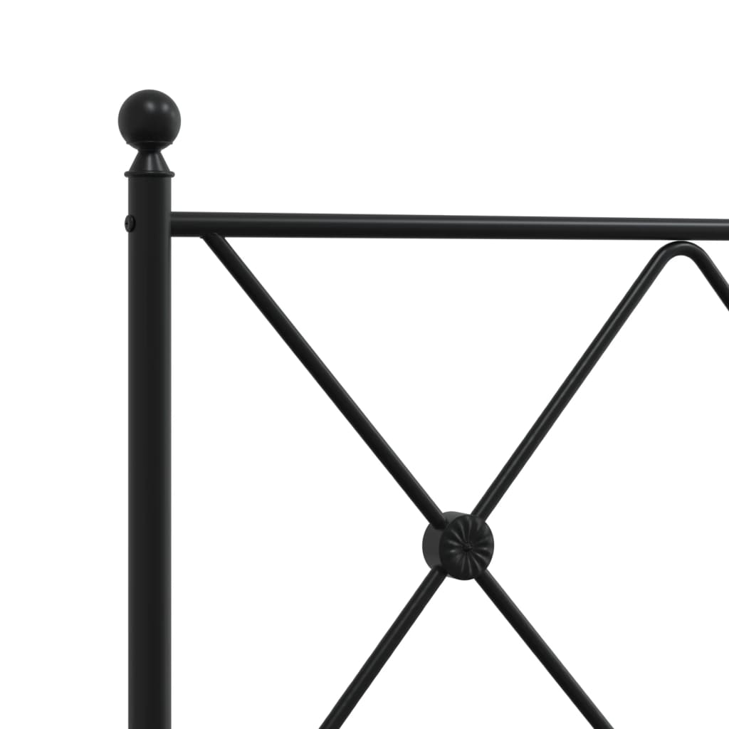 sengeramme med sengegavl og fodgærde 80x200 cm metal sort