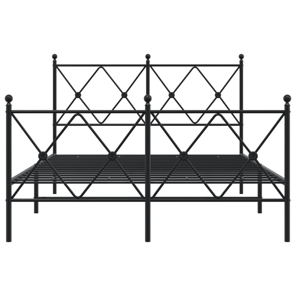 sengeramme med sengegavl og fodgærde 120x190 cm metal sort